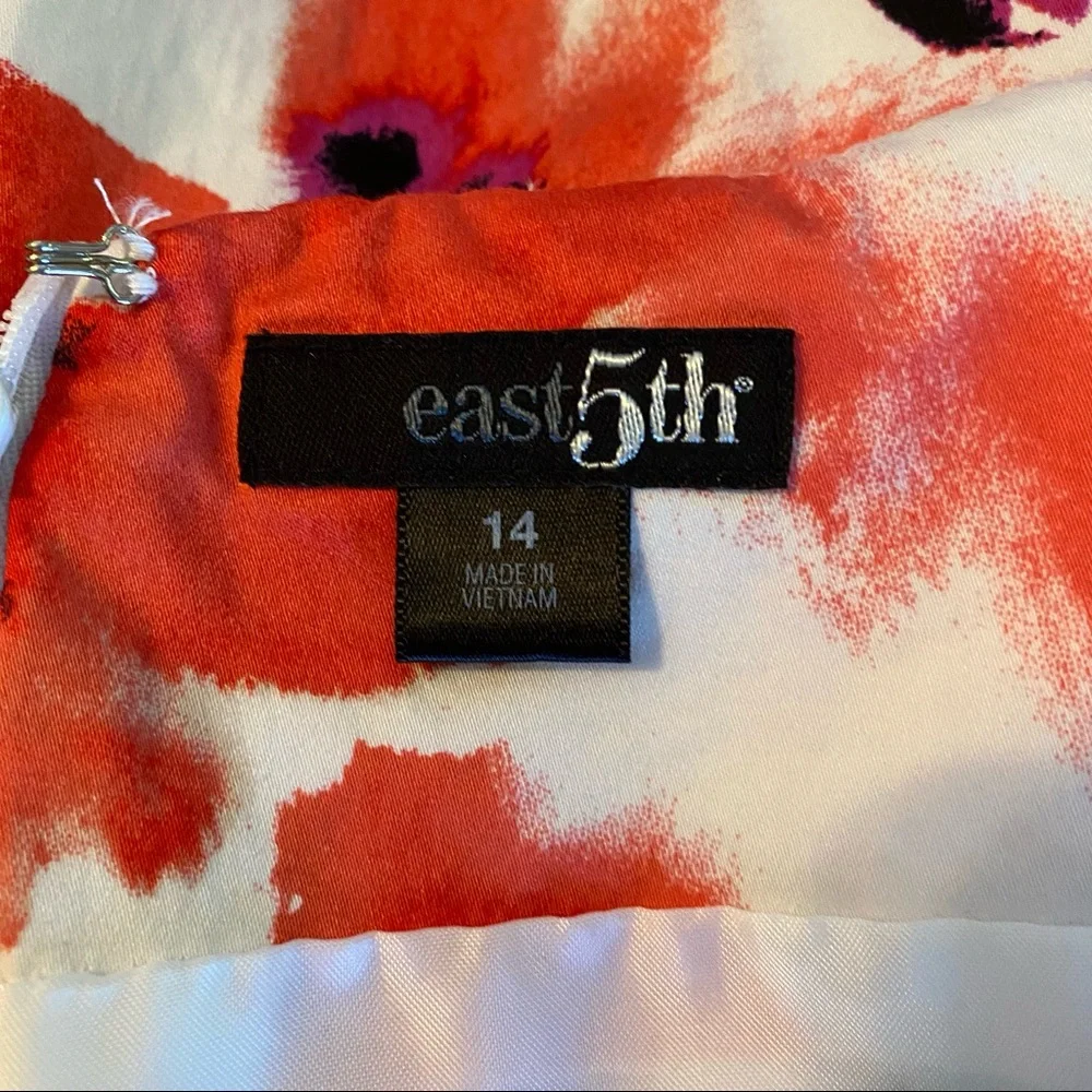 East 5th Orange Floral Sleeveless Dress 14 - Picture 2 of 7